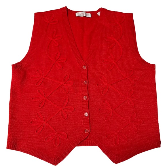 Karen Scott Womens V Neck Pullover Sweater Red Size X Large main image 1
